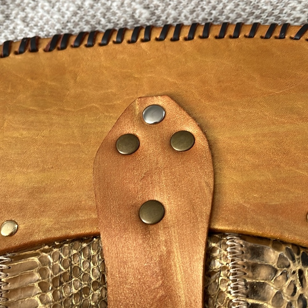 Sharif Vintage Handpainted Snakeskin Leather Handbag - Picture 8 of 8